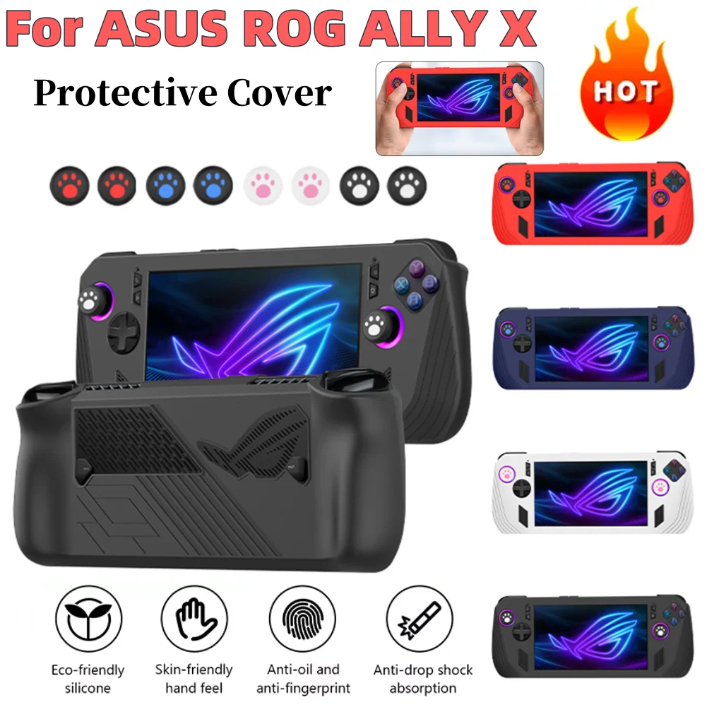 Custodia In Silicone Morbido Per ASUS ROG Ally - Cover Protettiva Antigraffio E Antiscivolo (Nero)