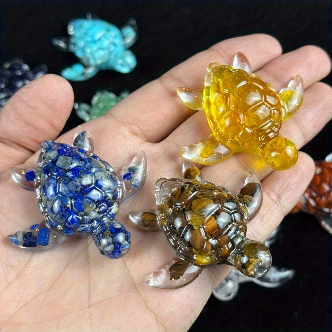 Crystal Resin Turtle Decorative Item - Handcrafted Turtle Gift