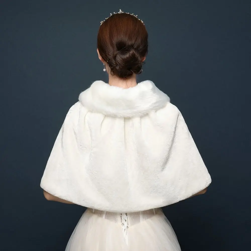 Fur White Wedding Jackets Bridal Wrap Wedding Accessories Elegant Wedding Bridal Shawl  Wrap Fur Shawl Winter Cape