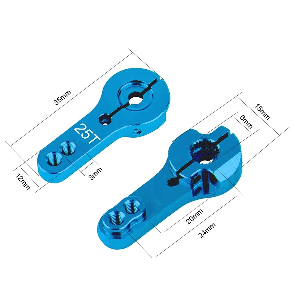 CrazyHobby Aluminum 25T Servo Horns For RC Crawler, Truck, Buggy - Metal Upgrade Replacement Parts - View #6