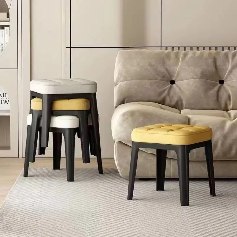 Living Room Coffee Table Foldable Home Use Adult Kids Square Low Upholstered Multi-Function Durable Space Saving Stool