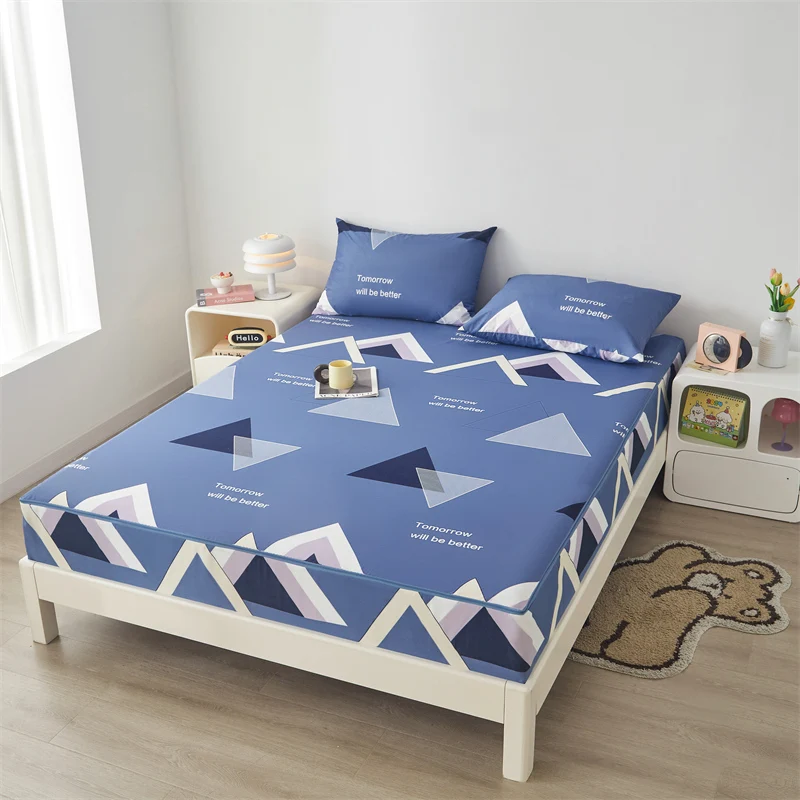 Waterproof Bed Cover Six Sides All Inclusive Printing Waterproof Mattress Cover Anti-Slip Mattress Protector Customizable