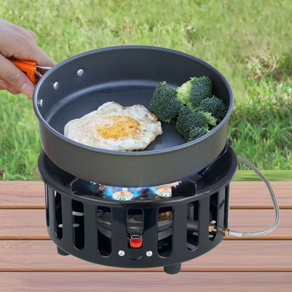 21000W Electronic Ignition Gas Stove with Adapter Portable Outdoor Furnace Barbecue Burner Cookware for Outdoor Camping Tourist 3 21000W Electronic Ignition Gas Stove with Adapter Portable Outdoor Furnace Barbecue Burner Cookware for Outdoor Camping Tourist 3