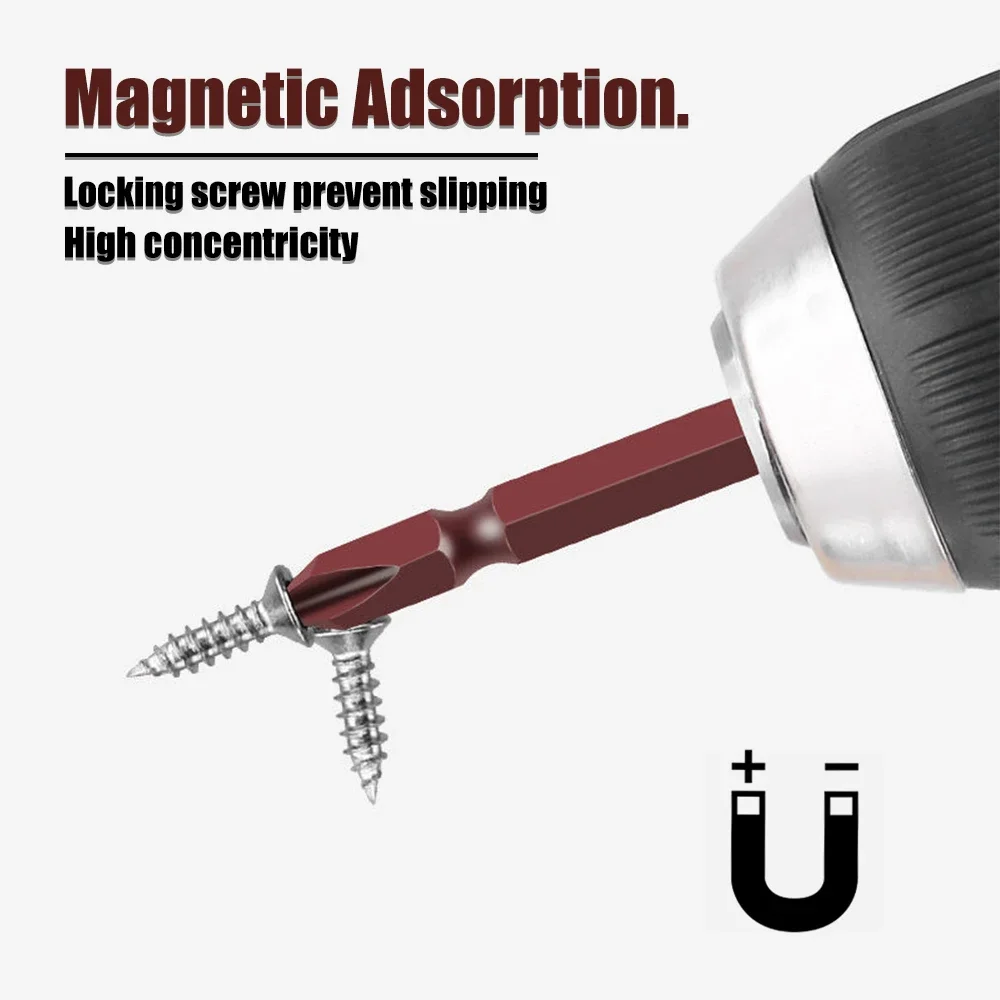 Description Picture 5 of item10Pcs 65-200mm Double-End Screwdriver Head Bits S2 Steel Ph2 Cross Bit Strong Magnetic High Hardness Torque Batch Head Sets