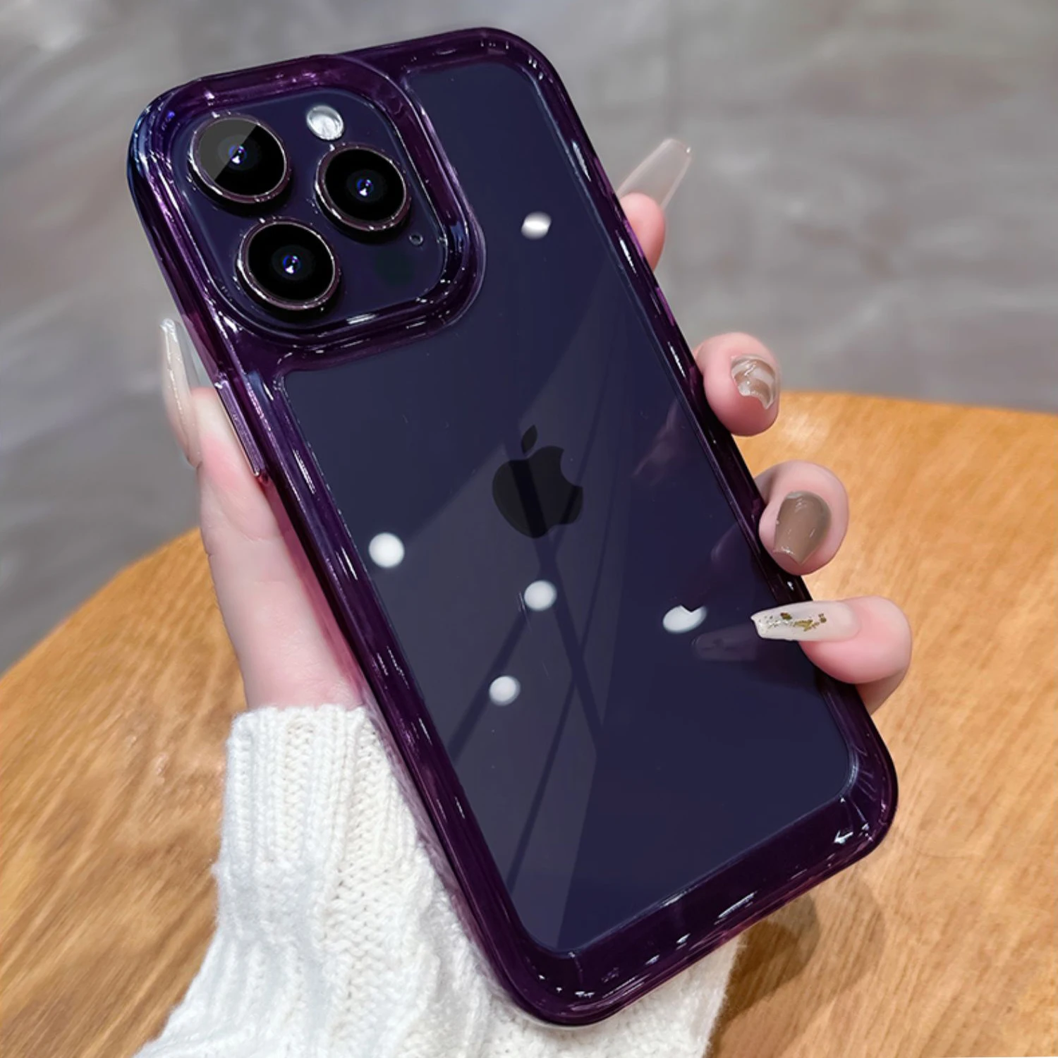 thumbnail image 1 of Luxury Transparent Shockproof Phone Case For iPhone 11 12 13 14 15 Pro X XR XS Max 7 8 Plus Soft Clear Bumper Hard Acrylic Cover, 1 of 5