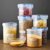 Sealed Kitchen Food Storage Canisters Transparent Large Capacity Grain Fresh Preservation Box with Scale Plastic 2
