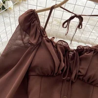 Français Chic Licou Blouses Femininas Bow Flare Manches Hauts Courts Dames HighStreet Blusa Mujer Chemises Décontractées Vêtements Livraison Directe 5