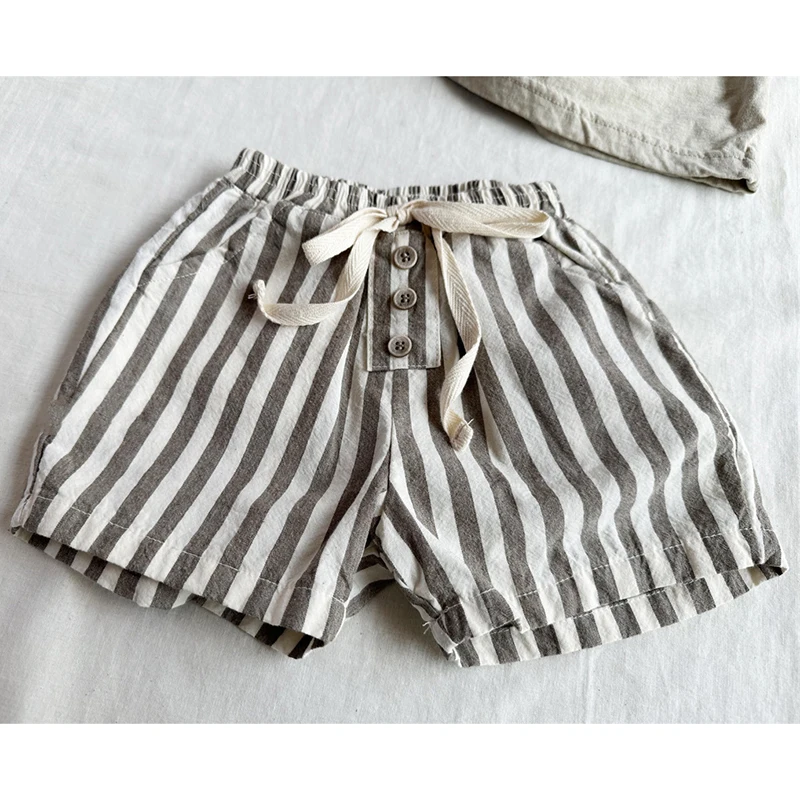 Striped Linen Baby Shorts 5