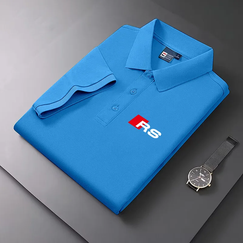 

Men's short sleeved lapel T-shirt, solid color, breathable, casual, innovative in 2024