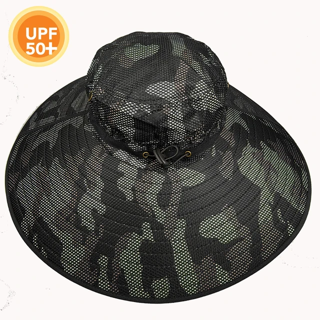 Wide Brim Sun Visor Protection Hat Adjustable Waterproof Outdoor Hiking Fishing Gardening Cap For Men Women UPF50+  LS-2 1