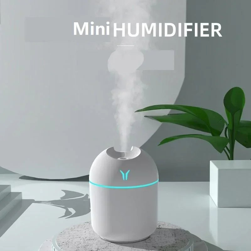 Air Humidifier USB Mini Air Humidifier Baby Room 250ML Aroma Essential Oil Diffuser Car Ultrasonic Mute Mist Maker Diffuser LED Color Lamp