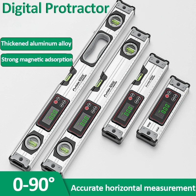 Digital Angle Measuring Tool Protractor Inclinometer Magnets Level Angle Slope 0-90 &deg;Electronic Level Ruler 20-50MM with LED Display