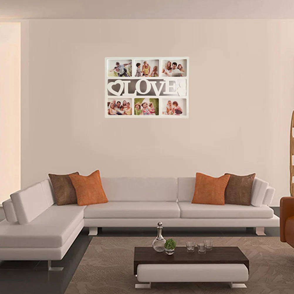 

Love Collage Picture Frame Wall Hanging Photo Frame Inch Picture Display Keepsake Frame for Wedding Nursery Home Decor White