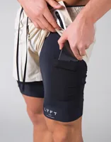 Running Training Men's Sports Shorts Double-layer Anti-glare Quick-drying Fitness Shorts 2
