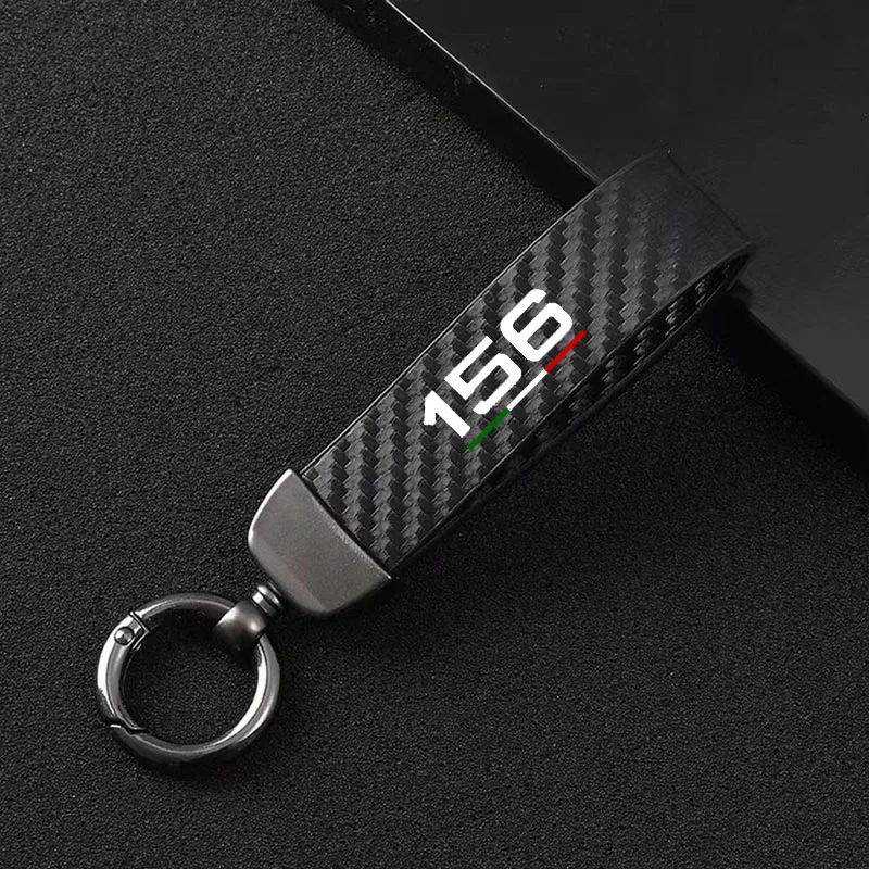 

carbon fiber Leather Keychain Car Keychain Horseshoe Buckle Jewelry For Alfa Romeo 156 1998 2001 2002 2003 2004 2005 2006-2022