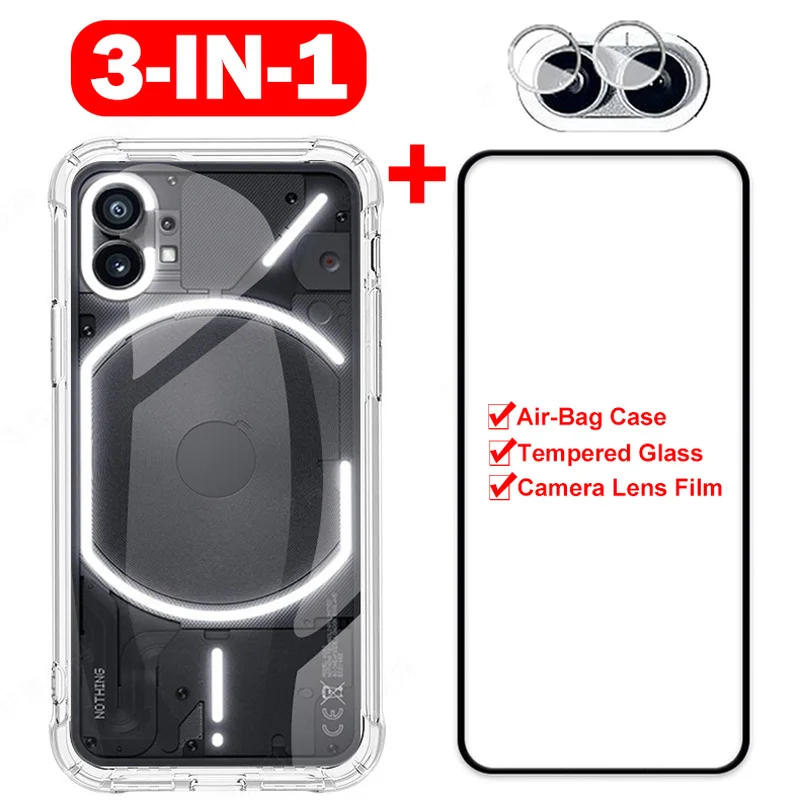 3 IN 1 for Nothing Phone 1 One Shockproof Air Bag TPU Case + Camera