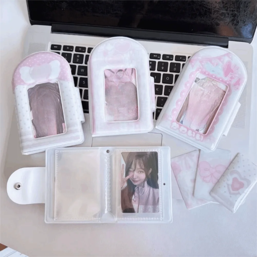 High Quality 3 Inch Photocard Binder Album PP 32 Pockets Mini Photo Album Sweet Kpop Photo Card Book Holder