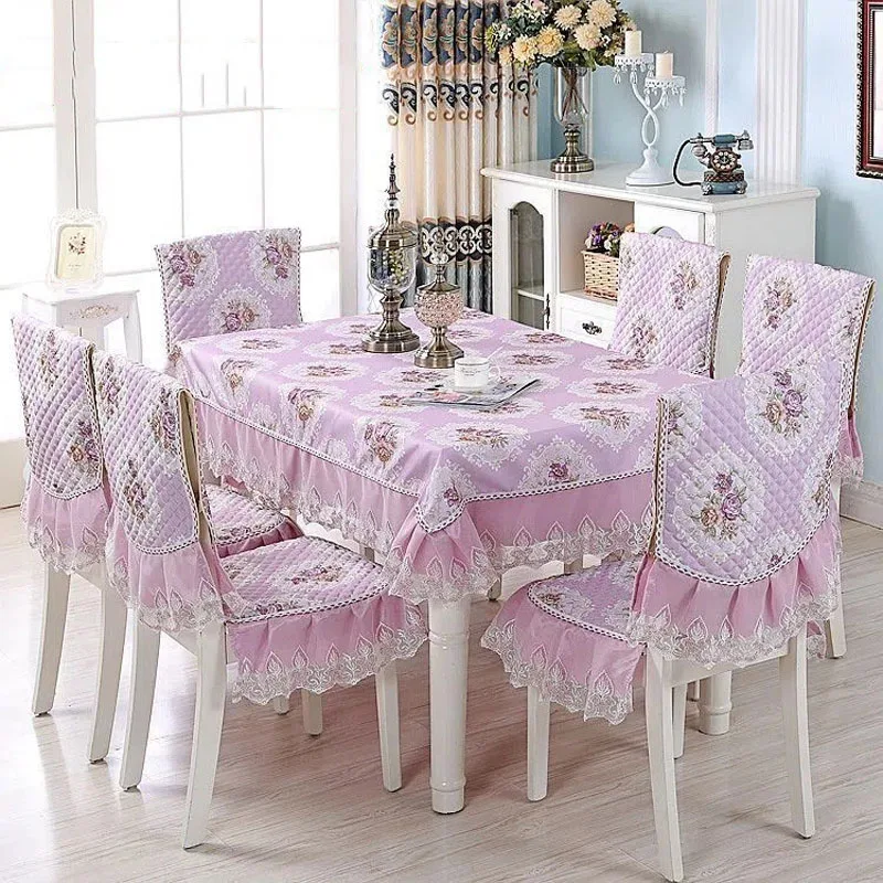 

Large Flower Cloth Art Tablecloth Chair Cover Thickened Table Chair Protective Cover Dustproof Tablecloth Seat Cushion Suit