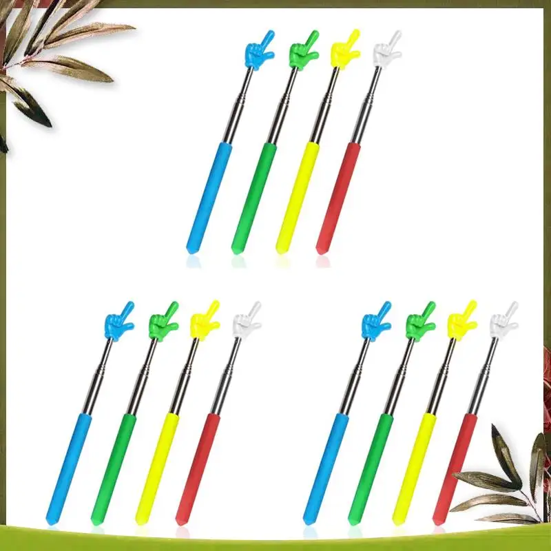 ABDW-12 Pcs 교사 포인터 스틱 텔레스코픽 핸드 포인터 프리젠 테이션 화이트 보드 용 개폐식 포인터 손가락 독서 보조 장치