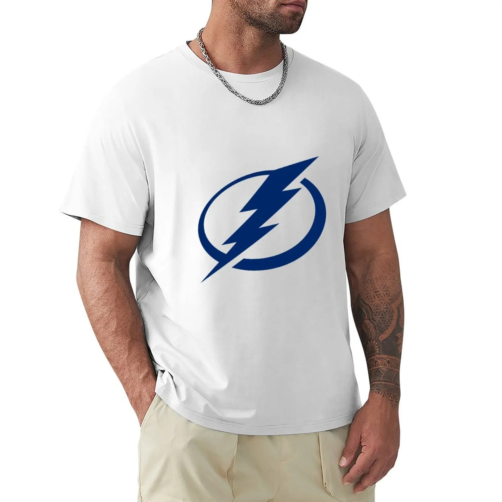 

Lightning Logo T-Shirt sweat vintage clothes heavyweight t shirts for men