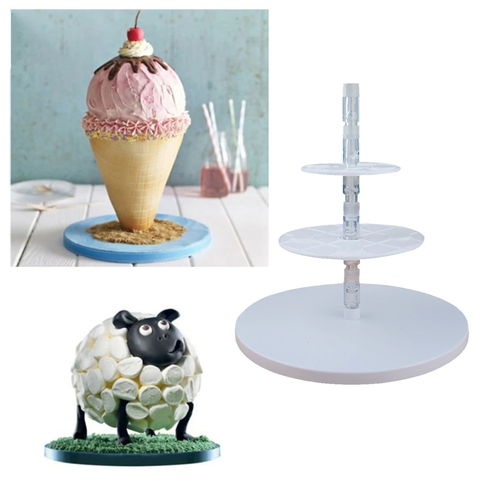 Cake Stand Support Structure Frame Anti Gravity Cake Pouring Kit DIY Tools Plastic Stand Reusable Structure Frame