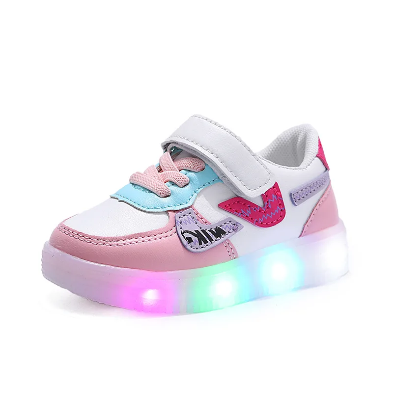 Children Sport Shoes With LED Lights 1 To 6 Years Old Kids Shoes Boys Girls Toddler Anti-Slippery Sneakers With Luminous Sole
