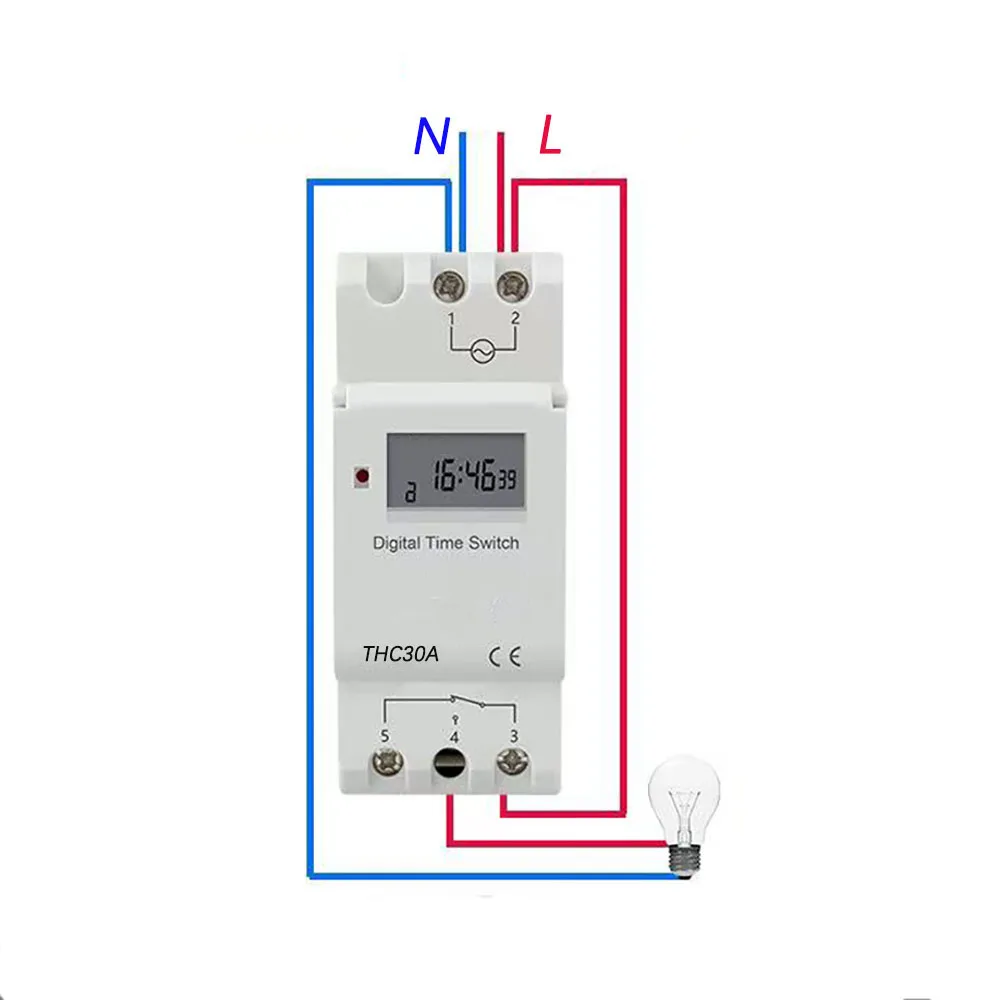 New Type Din Rail 2 Wire Weekly 7 Days Programmable Digital TIME SWITCH Relay Timer Control AC THC 15A 30A 220V 230V 12V 24V 48V 2
