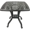 Cast Aluminum Patio Furniture End Table, Mid-Century Modern Table with Round Corners for Living Room, Cafe and Home Office 1