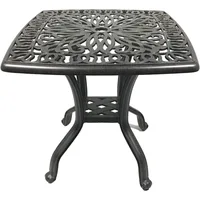 Cast Aluminum Patio Furniture End Table, Mid-Century Modern Table with Round Corners for Living Room, Cafe and Home Office 1