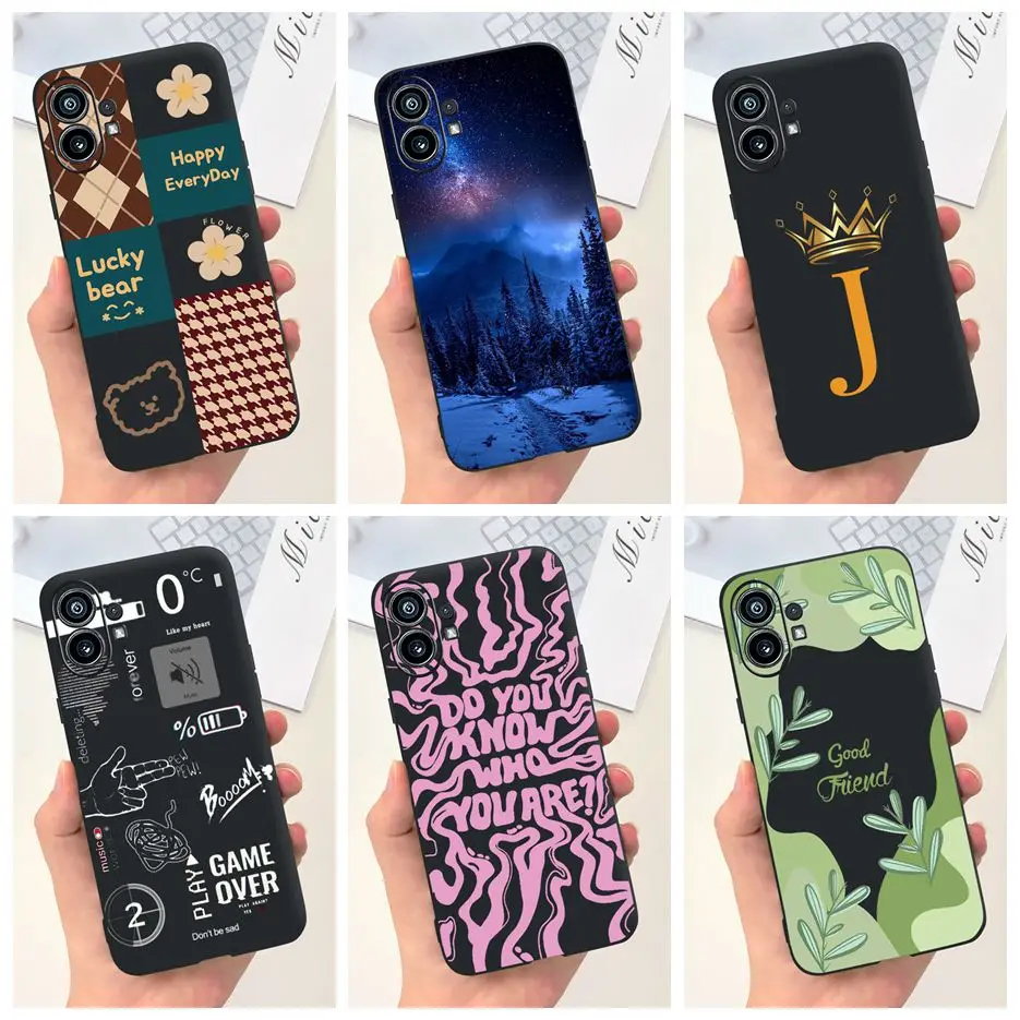 For Nothing Phone 1 Case New Letters Stylish Art Painted Cover Soft ...