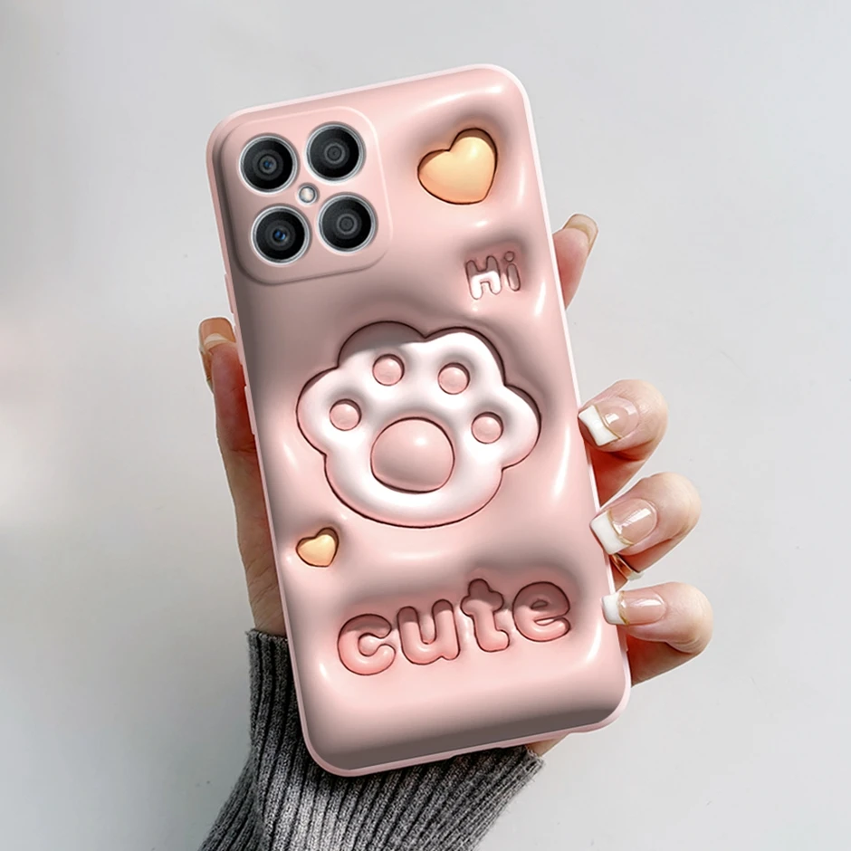 Exquisite Cartoon Painted Liquid Silicone Phone Case in Bumper Design