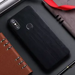 Bamboo Wood Pattern Leather Back Cover - Premium Case for Mi Mix 2S (BK)