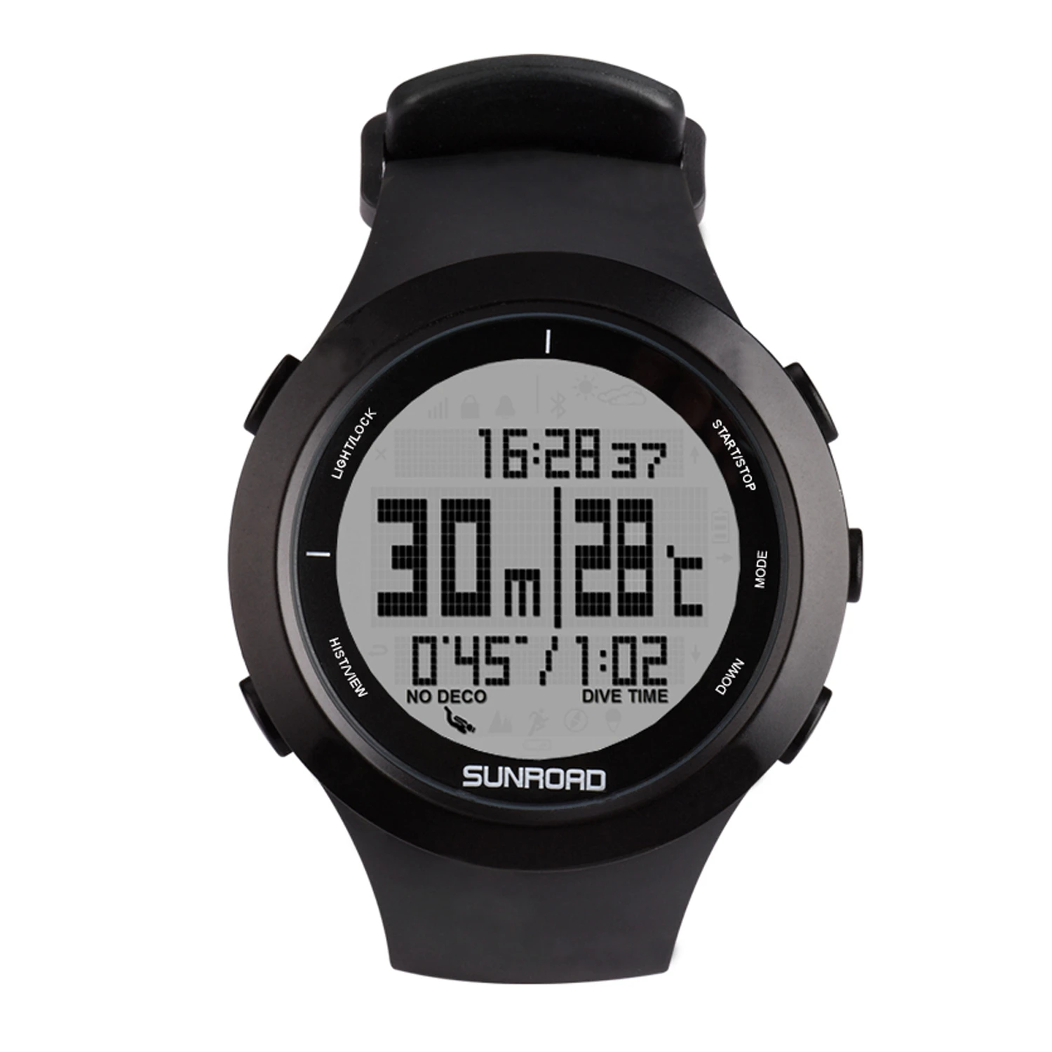Sunroad Dive Computer Apnea Scuba Watch 50M Profondità Avvertimento Bussola Computer Subacqueo