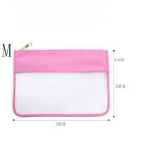 Portable Cosmetic Bag Nylon Clear Makeup Bag Letter Patches Transparent Travel Hand Storage Organizer Pouches Birthday Gift 2