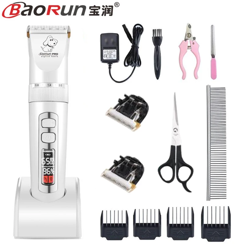 Baorun P9 Ricaricabile Professionale Pet Dog Animal Shaver Hair Cutter Trimmer Electric Grooming Clipper Low Noise Cats Haircut