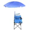 Compact 2-Seat Folding Chair with Removable Umbrella for Outdoor Use - Blue 3