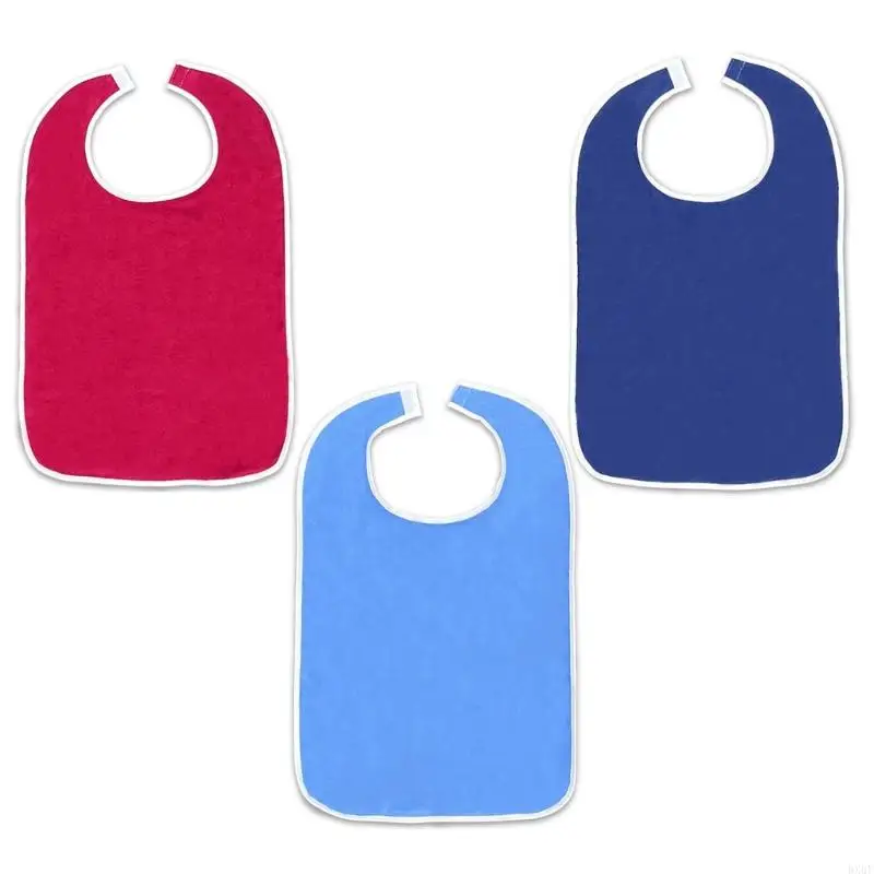 BX0F Comfortable And Washable Bib For Adults Women and Men Large Towel Bibs