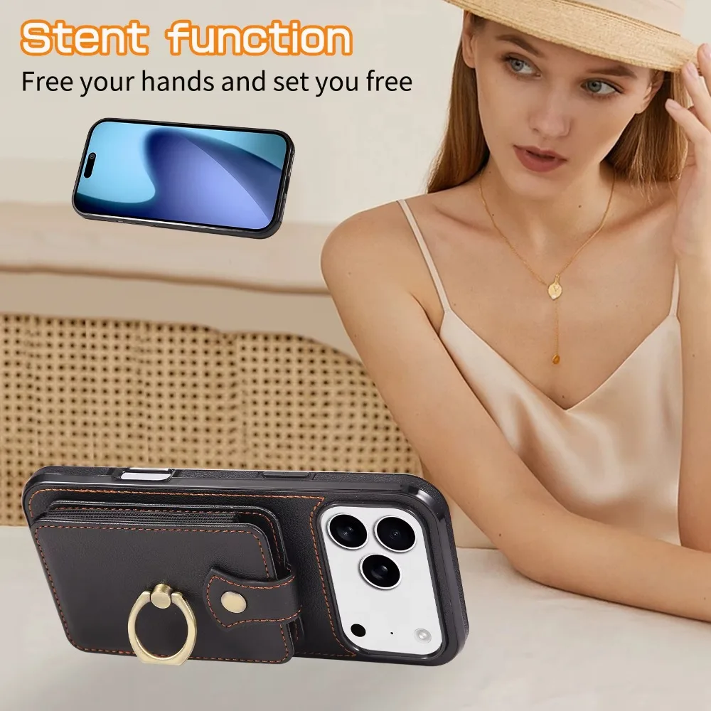 Compact RFID Blocking Crossbody Wallet and Card Holder with Phone Case Functionality