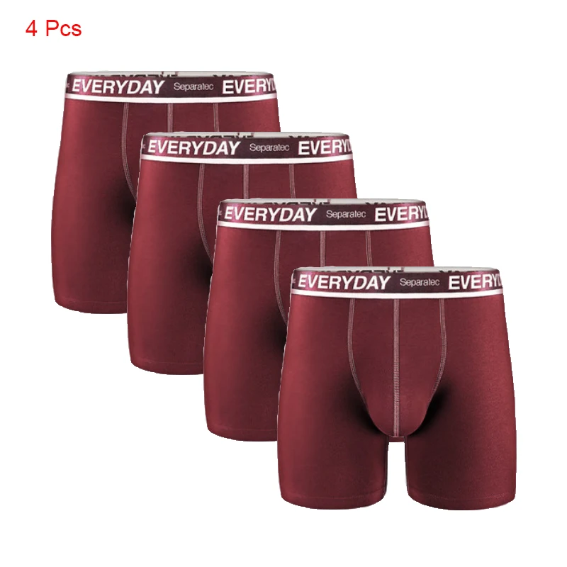 Separatec Men's 4 Pack Breathable Cotton Underwear Separated Pouch Everyday  Boxer Briefs Long Leg Boxer Mens Underwear Penis - AliExpress