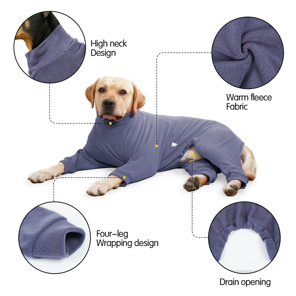 Pet Clothes Winter Warm Dog Pajamas For Medium Large Dogs Elasticity Jumpsuit Labrador Doberman