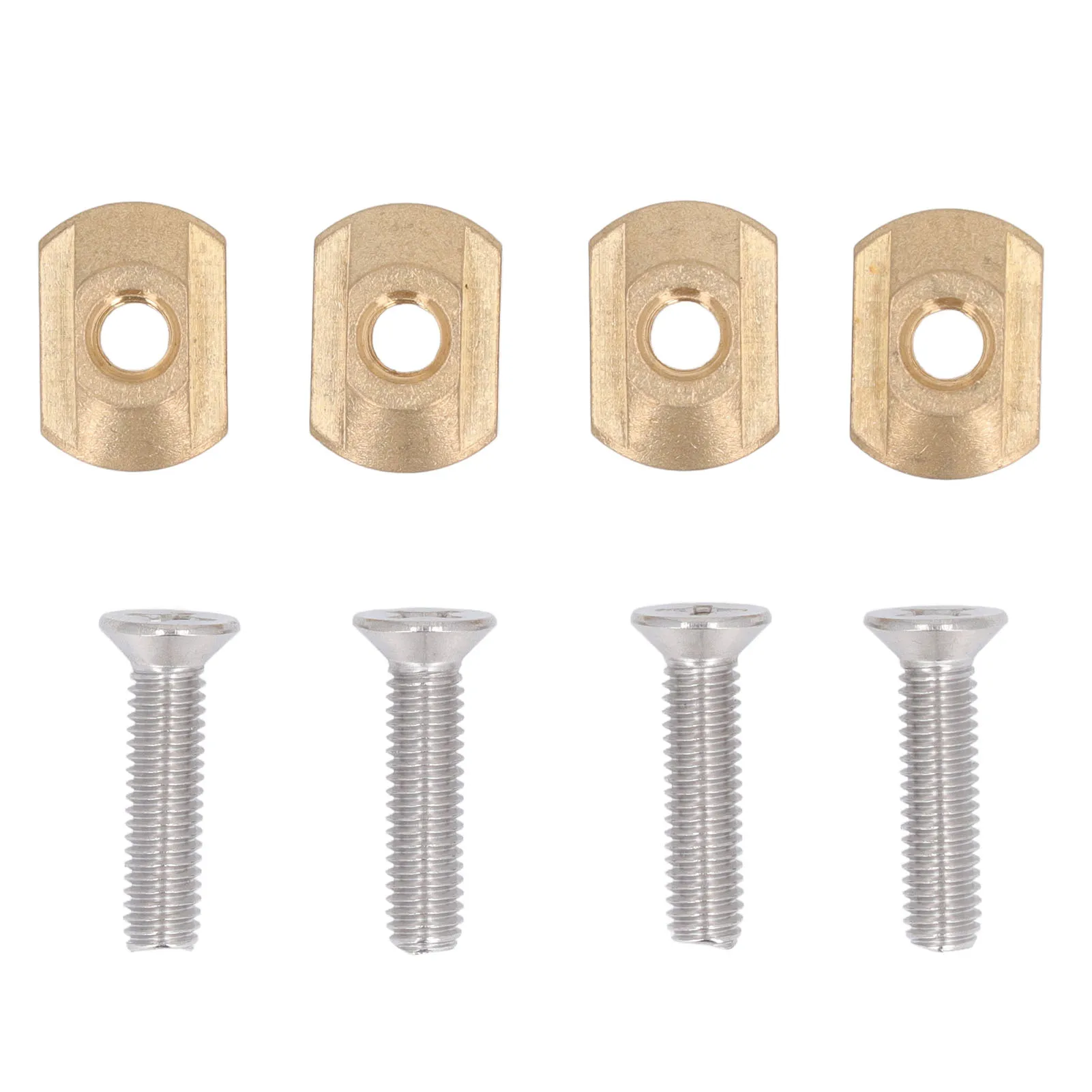 4 Sets Surfboard Screw Plate Copper Seawater Erosion Resistant Fins Box Screw Plate for Longboard Accessories