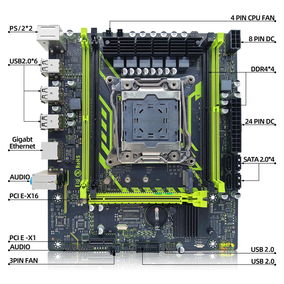 ZSUS X99-8D4 マザーボードセットキット LGA2011-3 Xeon E5 2650