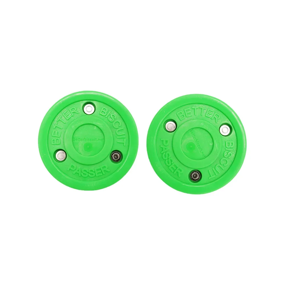 1/2/3pcs Ice Hockey Training Puck Green Biscuit Roller For Street Recreational Hockey Practice