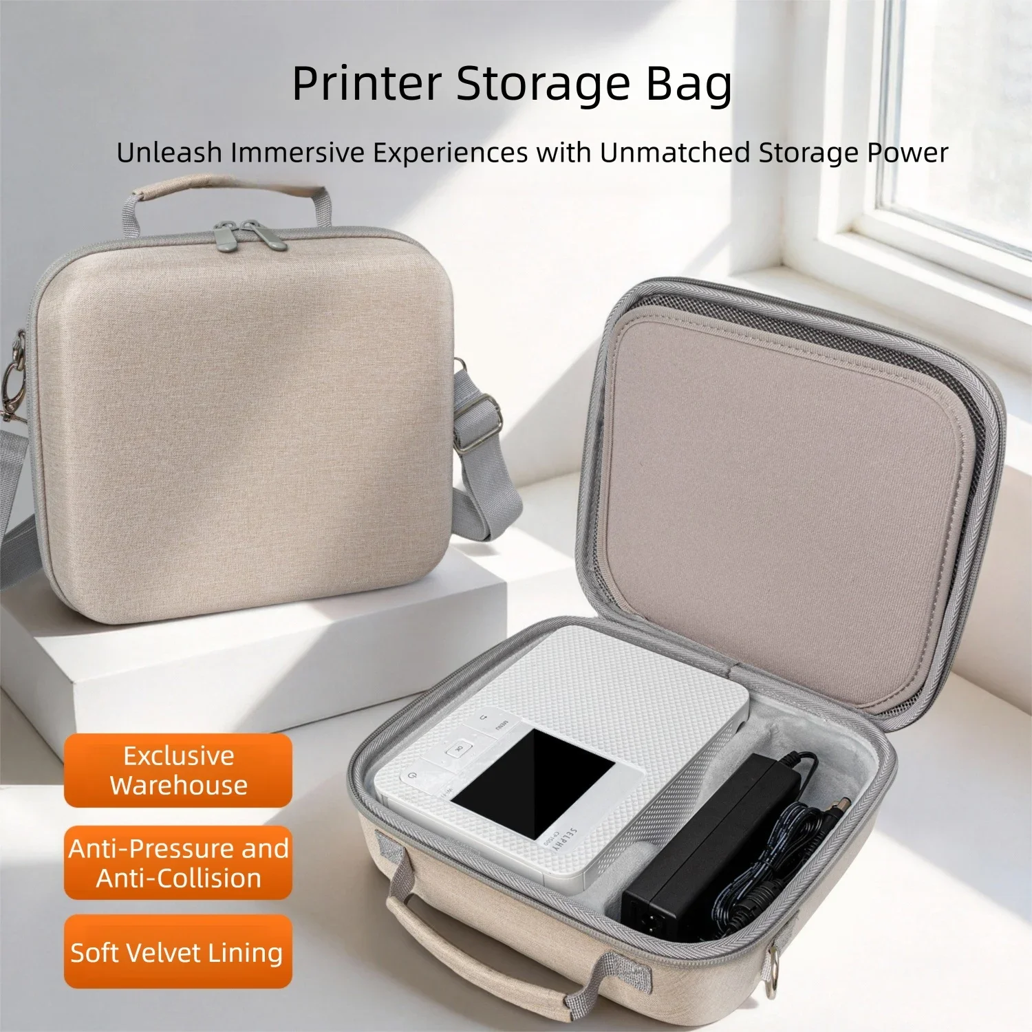 Bolsa de transporte para impressora, bolsa de ombro com capa rígida em EVA para Canon CP1500 CP1300 CP1200 CP900 CP910 ﻿
