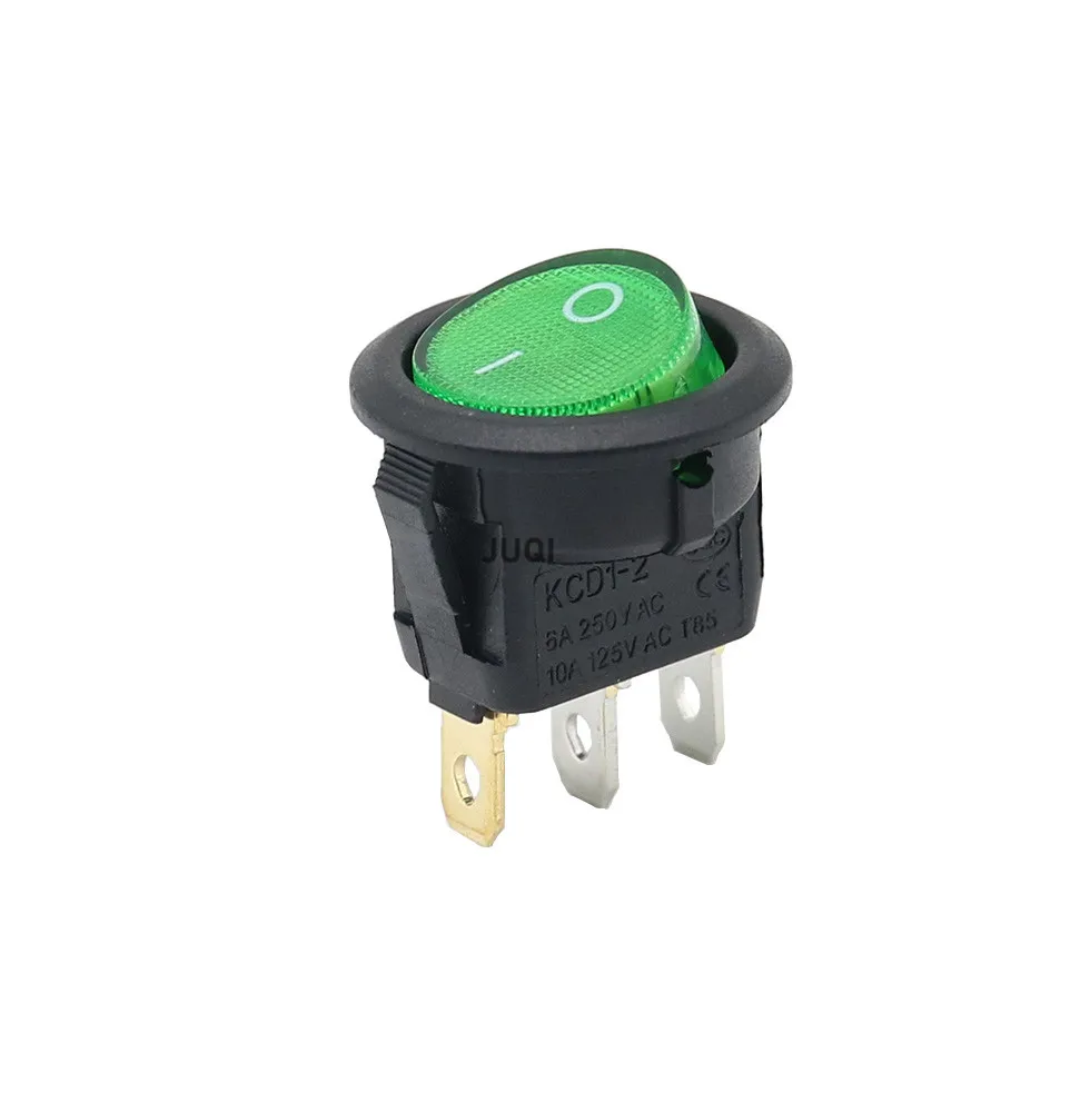 12V/220V Led Switch 4Pcs 16A 3pin Round Rocker KCD1