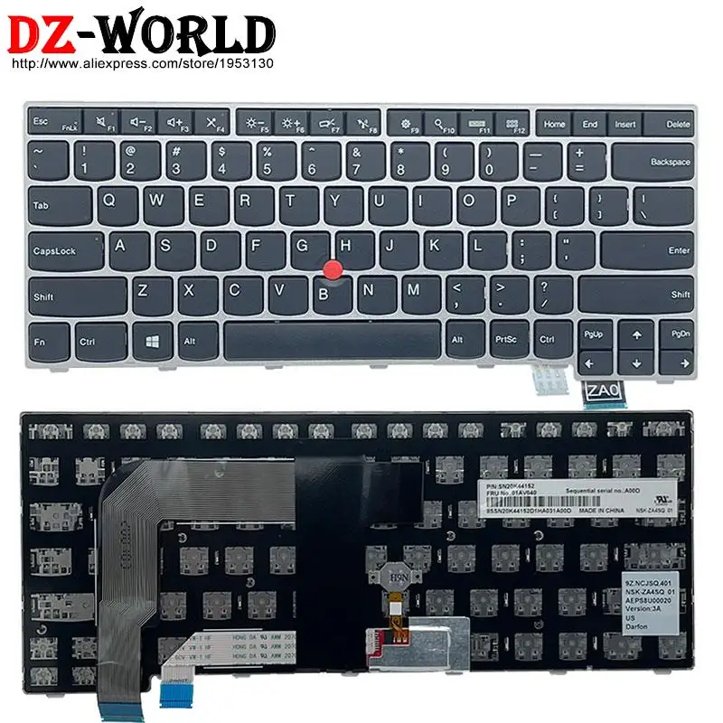Teclado Prata para Lenovo Thinkpad T460s T470s s2 ° ° 13 Gen Laptop 01av000 01av014 Hebraico Original us hb il tw kr th - Imagem 3
