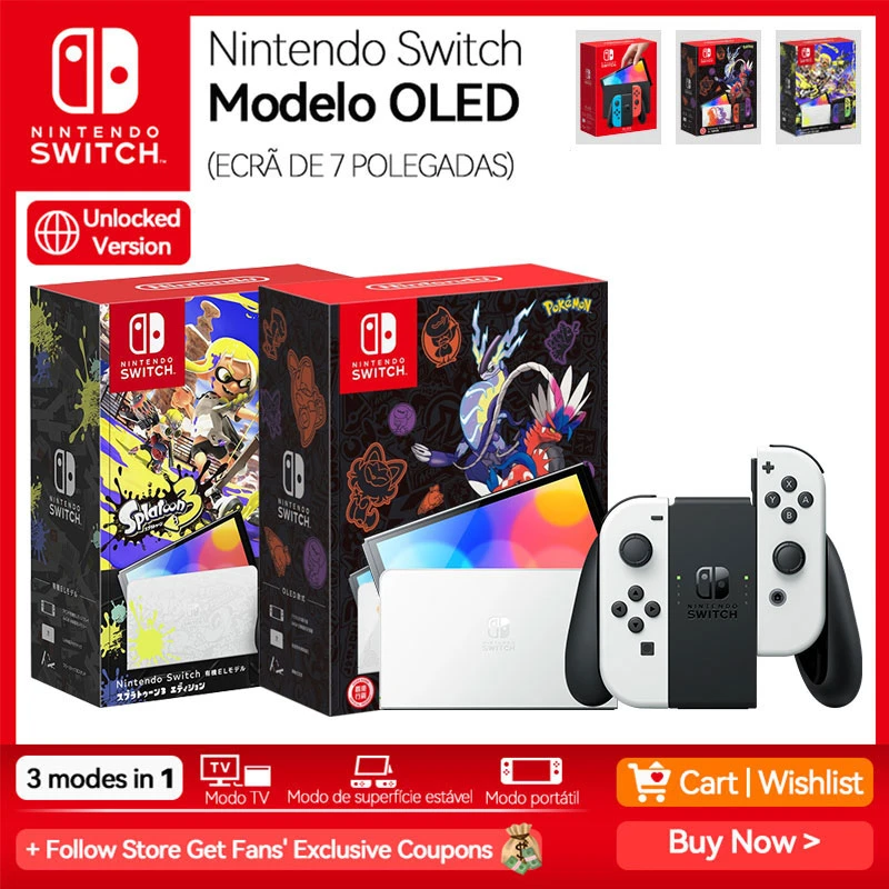 Nintendo Switch OLED Model White set 7 Inch Colorful Screen Joy Con Handle  Enhanced Audio Adjustable Console Stable TV Mode