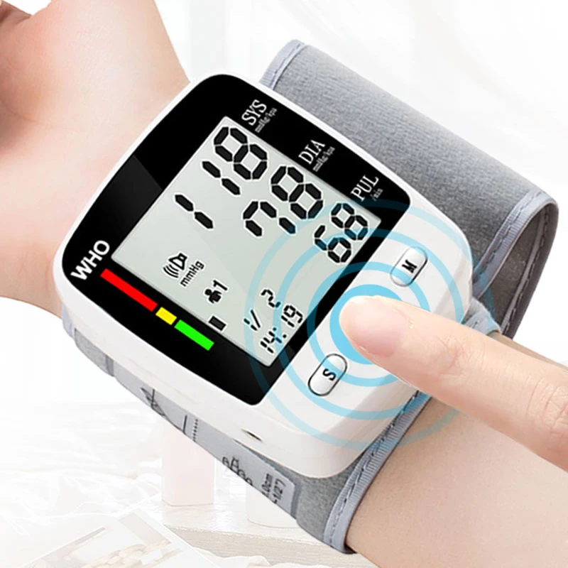 Rechargeable Digital Blood Pressure Monitor Wrist Electronic Sphygmomanometer  Tensiometer With LCD Display, 2 X 99 Memory 5