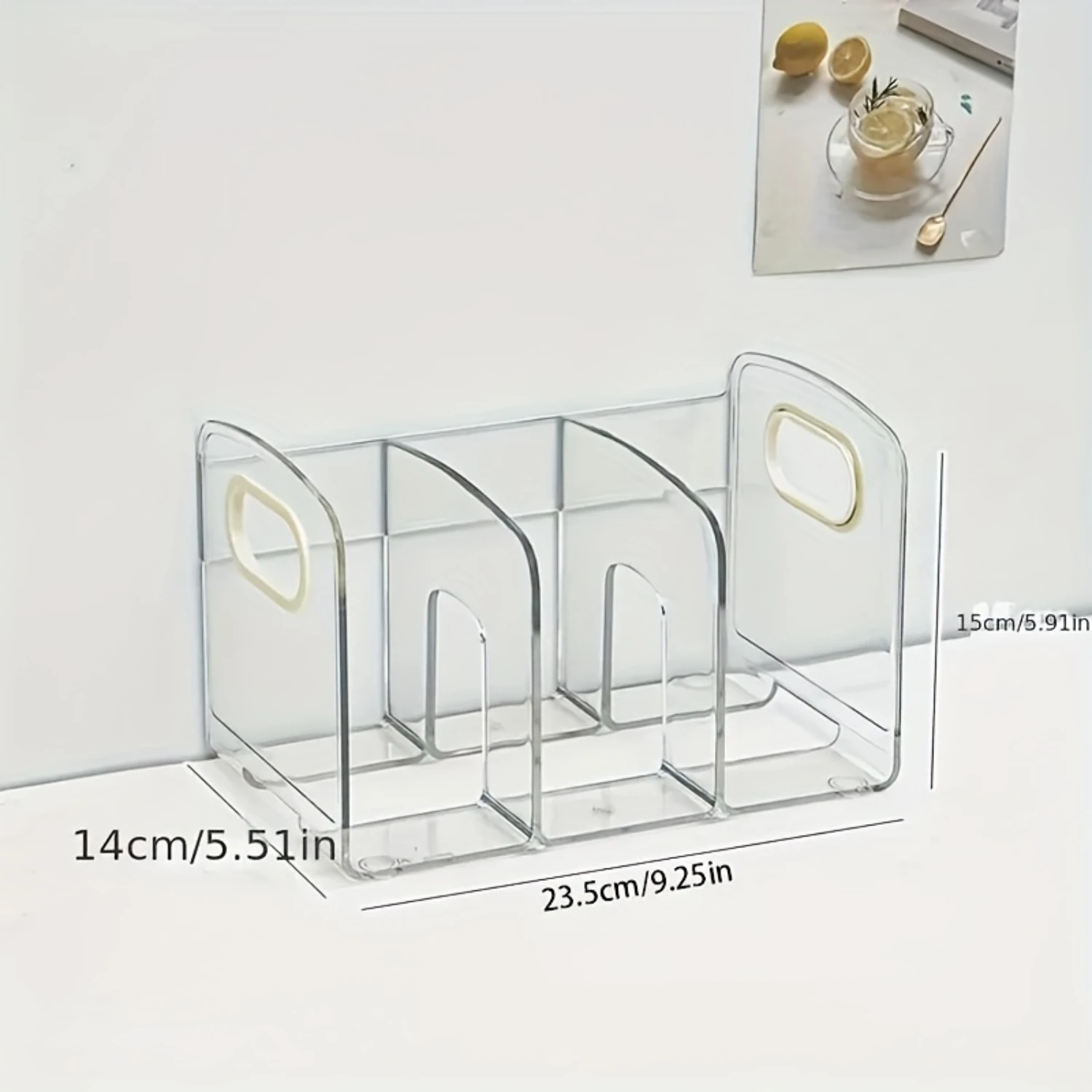 Office Desktop Bookshelf Desk Transparent Box Workstation Finishing Book Document Rack