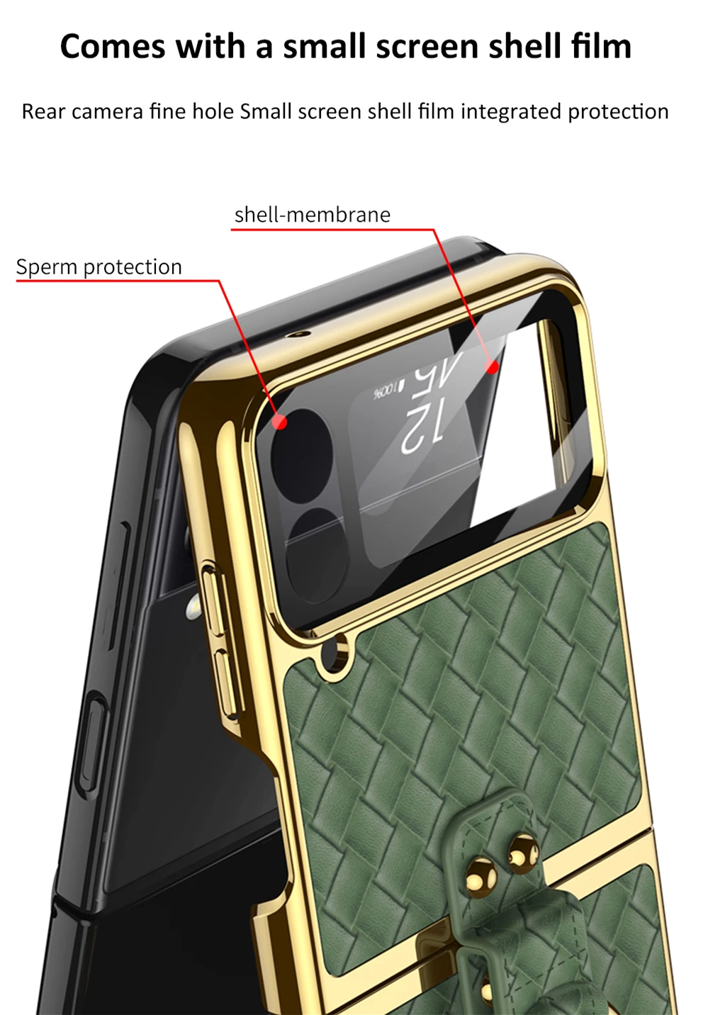 Foluu Funda protectora para Samsung Galaxy Z Flip 4 5G, Galaxy Z Flip 4,  piel sintética + carcasa rígida de policarbonato ultrafino, funda  protectora